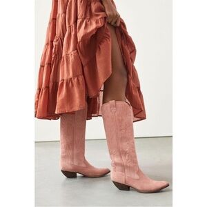 Jeffrey Campbell Calvera Suede Knee High Western Boots Size 10 NEW